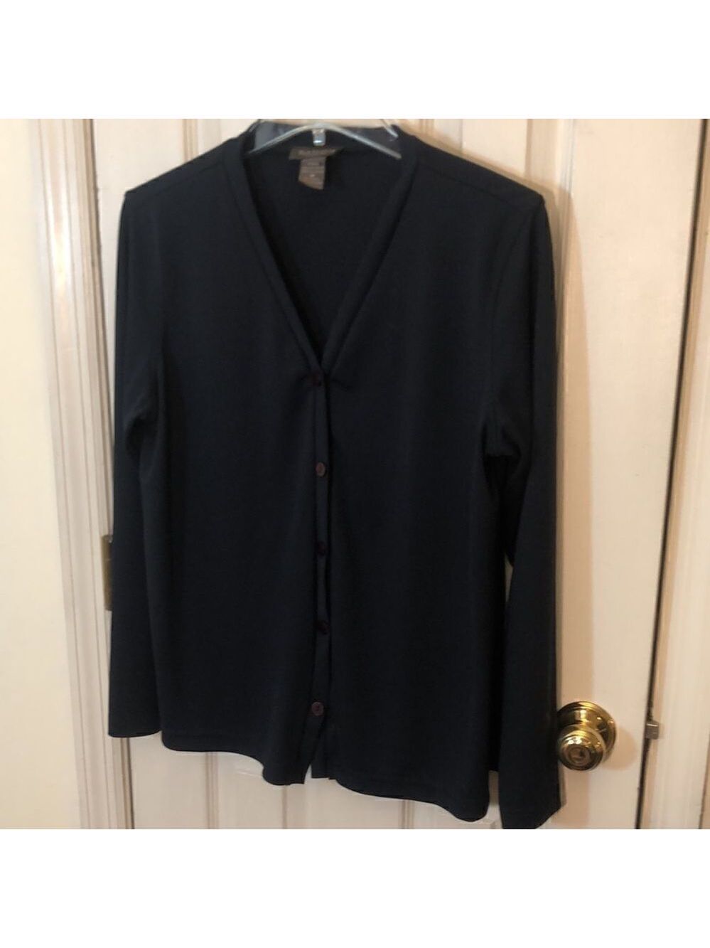 Vintage van Heusen Wms Sz M Navy Blue Cardigan, lightweight used good condition